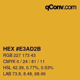 Color code: HEX #E3AD2B | qconv.com