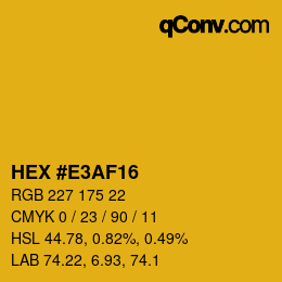 Farbcode: HEX #E3AF16 | qconv.com