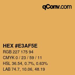 Code couleur: HEX #E3AF5E | qconv.com