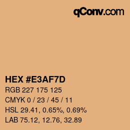 Color code: HEX #E3AF7D | qconv.com