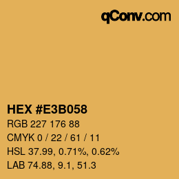 颜色代码: HEX #E3B058 | qconv.com