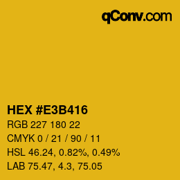 Color code: HEX #E3B416 | qconv.com