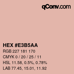 カラーコード: HEX #E3B5AA | qconv.com