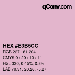Color code: HEX #E3B5CC | qconv.com