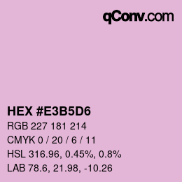 颜色代码: HEX #E3B5D6 | qconv.com