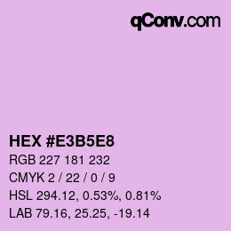 Farbcode: HEX #E3B5E8 | qconv.com