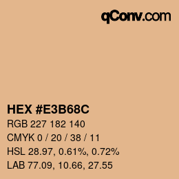 Color code: HEX #E3B68C | qconv.com