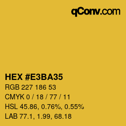 カラーコード: HEX #E3BA35 | qconv.com