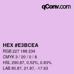 Color code: HEX #E3BCEA | qconv.com