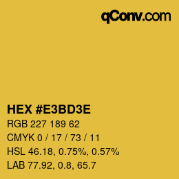 カラーコード: HEX #E3BD3E | qconv.com