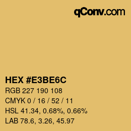 カラーコード: HEX #E3BE6C | qconv.com