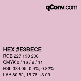 Color code: HEX #E3BECE | qconv.com