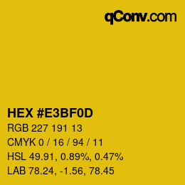 カラーコード: HEX #E3BF0D | qconv.com