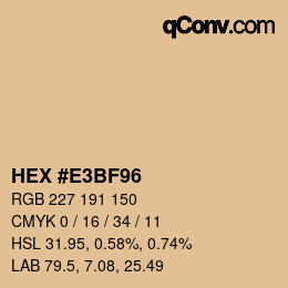 Color code: HEX #E3BF96 | qconv.com