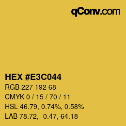 Color code: HEX #E3C044 | qconv.com