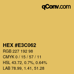 Color code: HEX #E3C062 | qconv.com