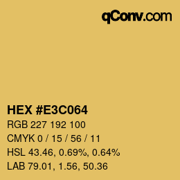 Color code: HEX #E3C064 | qconv.com