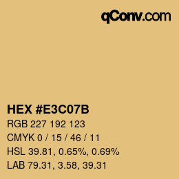 Color code: HEX #E3C07B | qconv.com