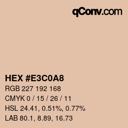 カラーコード: HEX #E3C0A8 | qconv.com