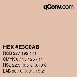 Color code: HEX #E3C0AB | qconv.com