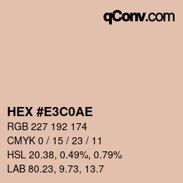 Color code: HEX #E3C0AE | qconv.com