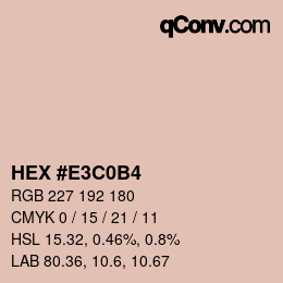 カラーコード: HEX #E3C0B4 | qconv.com