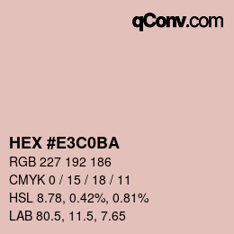 Color code: HEX #E3C0BA | qconv.com