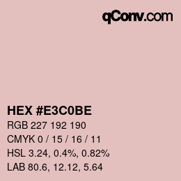Color code: HEX #E3C0BE | qconv.com