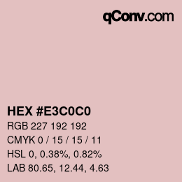 Color code: HEX #E3C0C0 | qconv.com