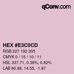 Color code: HEX #E3C0CD | qconv.com