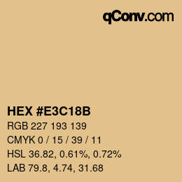 Color code: HEX #E3C18B | qconv.com