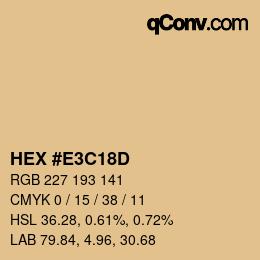 Código de color: HEX #E3C18D | qconv.com