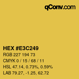 Color code: HEX #E3C249 | qconv.com