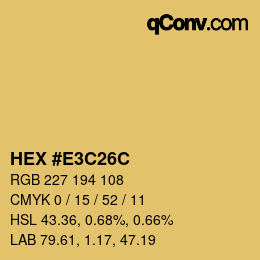 Color code: HEX #E3C26C | qconv.com