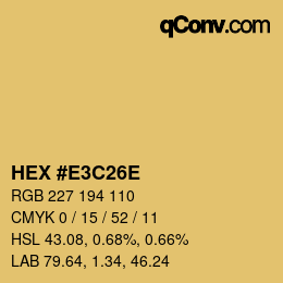 Color code: HEX #E3C26E | qconv.com
