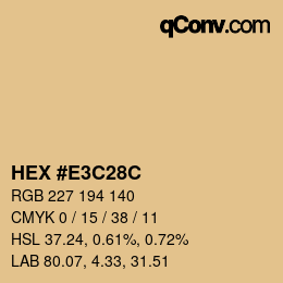 Color code: HEX #E3C28C | qconv.com