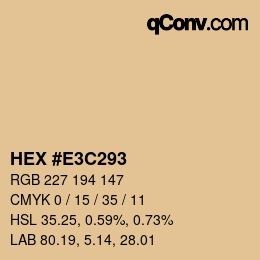 Color code: HEX #E3C293 | qconv.com