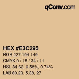 Color code: HEX #E3C295 | qconv.com
