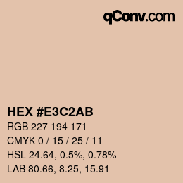 Farbcode: HEX #E3C2AB | qconv.com