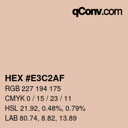 Color code: HEX #E3C2AF | qconv.com