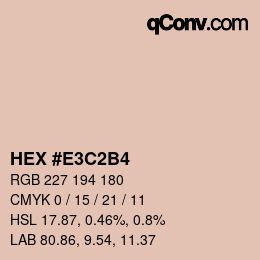 Color code: HEX #E3C2B4 | qconv.com