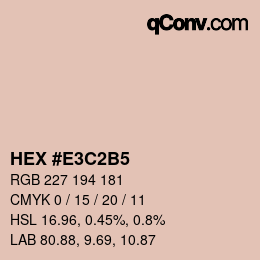 Color code: HEX #E3C2B5 | qconv.com