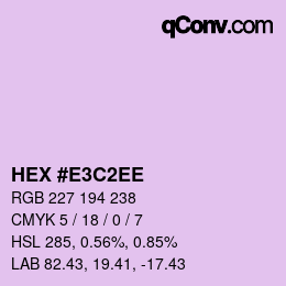 Color code: HEX #E3C2EE | qconv.com