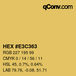 Color code: HEX #E3C363 | qconv.com