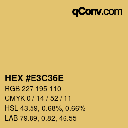 Color code: HEX #E3C36E | qconv.com
