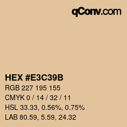 Color code: HEX #E3C39B | qconv.com