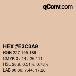 カラーコード: HEX #E3C3A9 | qconv.com