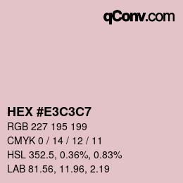 カラーコード: HEX #E3C3C7 | qconv.com