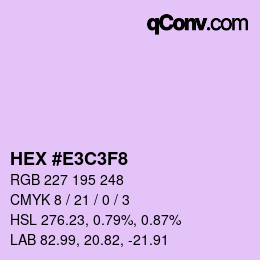 Color code: HEX #E3C3F8 | qconv.com