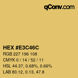 Color code: HEX #E3C46C | qconv.com